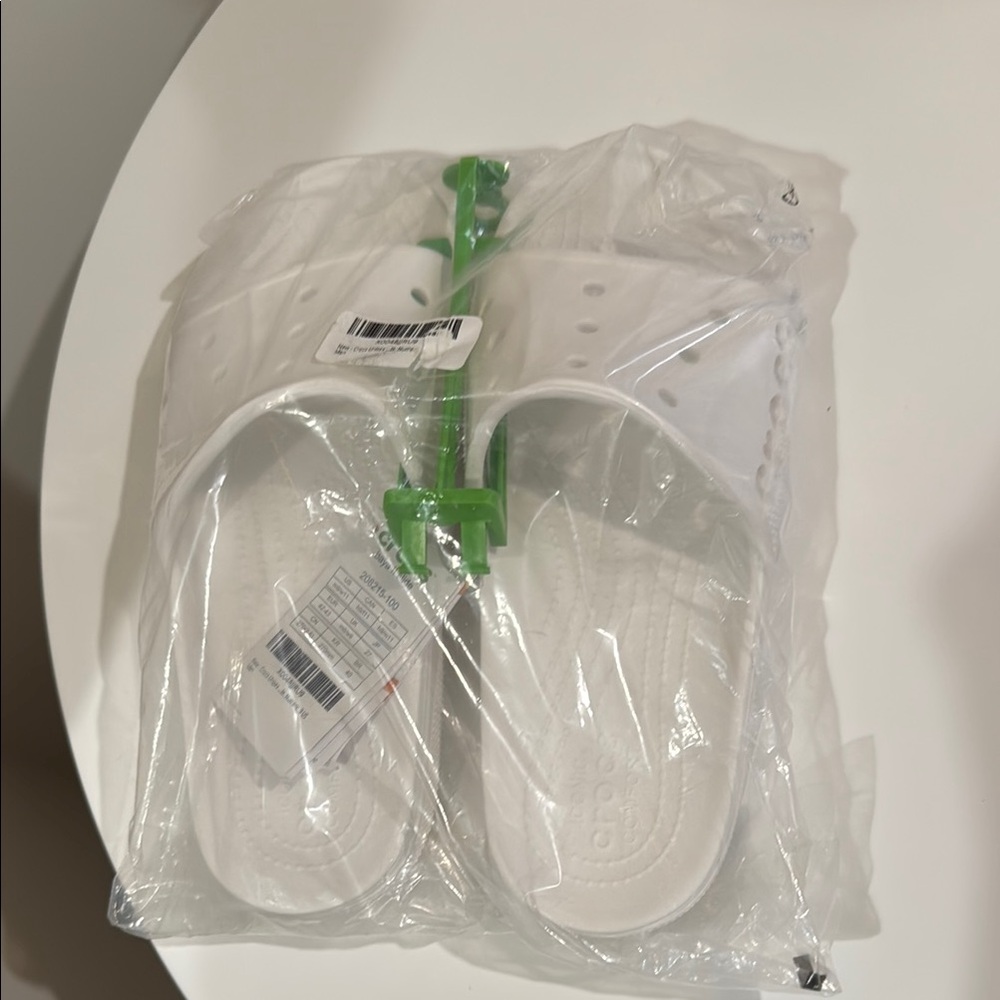 Crocs white slippers (new)